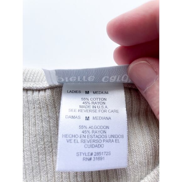 Women's Pierre Cardin Neutral Beige Knit Sweater Tank Size Medium - Picture 3 of 6